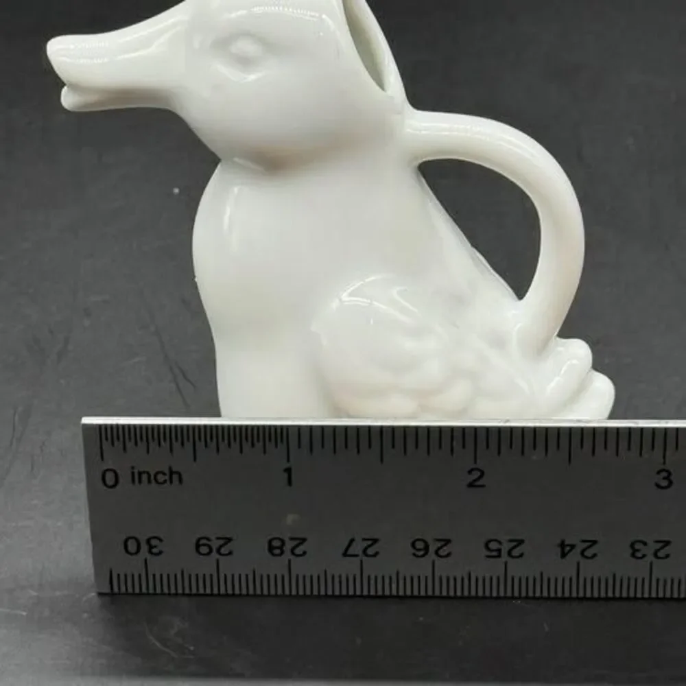 Vintage White Ceramic Duck Creamer Mini Pitcher Figural Bird Cottagecore 3”
